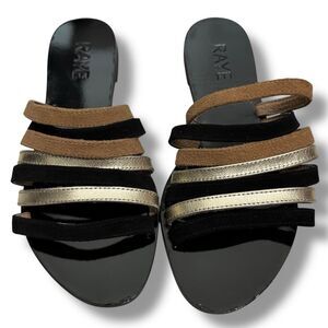 RAYE Multi Strap Sandals 37 6.5 Leather Slides Color Pop Resort Summer Style